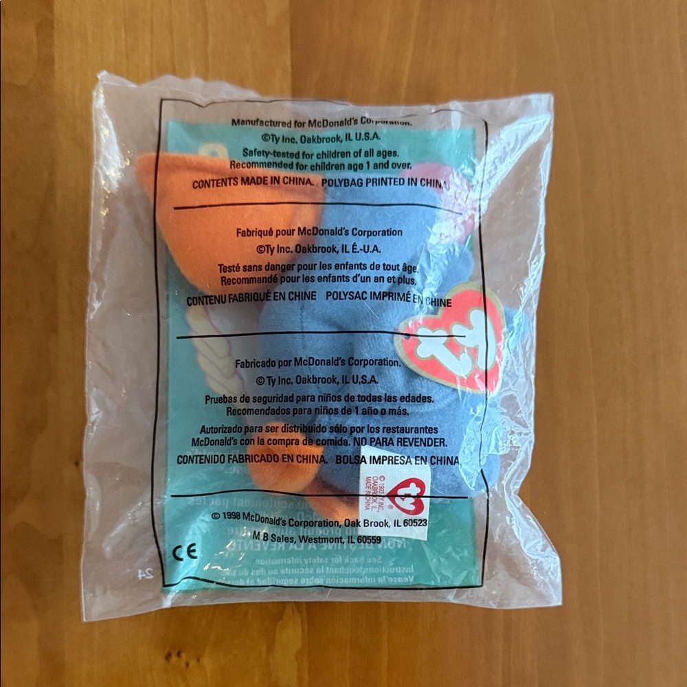 TY Teenie Beanie Baby #8 Scoop • 1993 Tag Error • 1998 McDonald’s Sealed